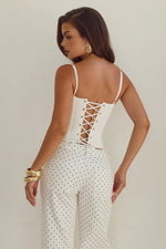 Load image into Gallery viewer, Zavier Straight Leg Jeans - White/Black Polka
