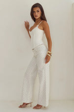 Load image into Gallery viewer, Zavier Straight Leg Jeans - White/Black Polka
