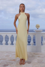 Load image into Gallery viewer, Arabelle High Neck Maxi Dress - Buttermilk
