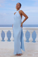 Load image into Gallery viewer, Arabelle High Neck Maxi Dress - Sky Blue
