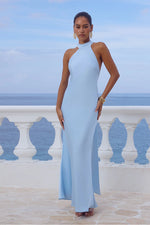 Load image into Gallery viewer, Arabelle High Neck Maxi Dress - Sky Blue
