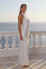 Load image into Gallery viewer, Arabelle High Neck Maxi Dress - Pearl
