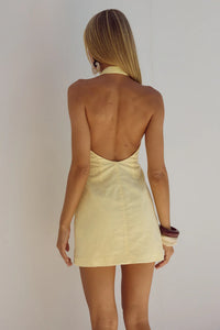 Halzie Mini Dress - Lemon