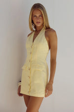 Load image into Gallery viewer, Halzie Mini Dress - Lemon
