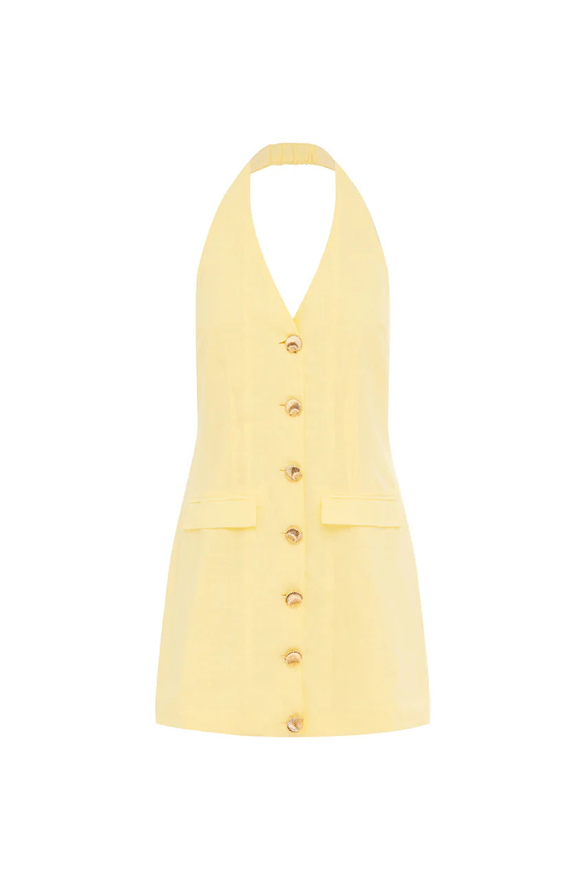 Halzie Mini Dress - Lemon