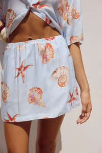 Adelyn Mini Skirt - Blue Seashell