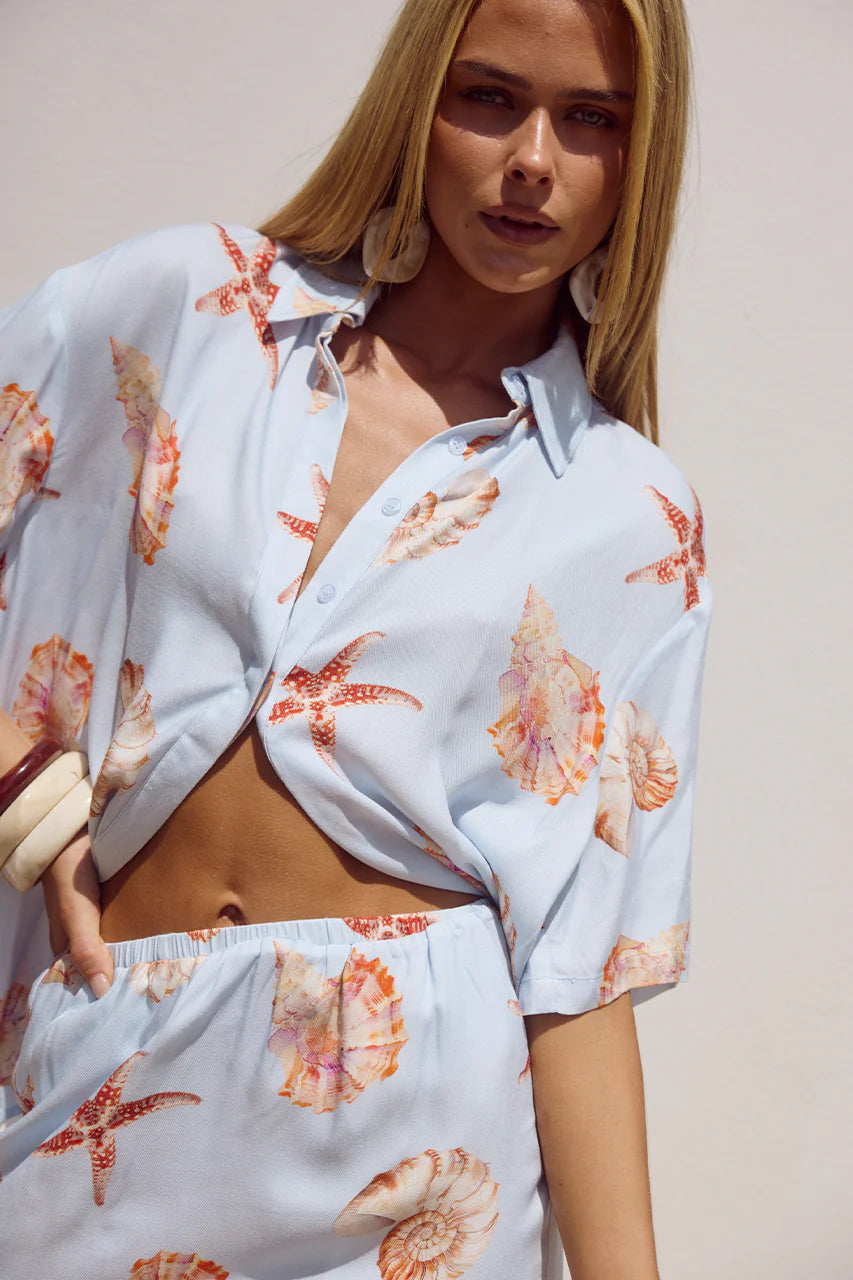 Adelyn Shirt - Blue Seashell