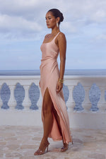 Load image into Gallery viewer, Esme High Split Maxi Dress - Peach
