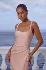 Load image into Gallery viewer, Esme High Split Maxi Dress - Peach
