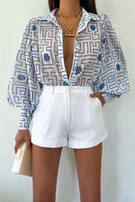 Load image into Gallery viewer, Fleetwood Blouse - Arienzo Blue

