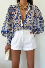 Load image into Gallery viewer, Fleetwood Blouse - Santino Cobalt
