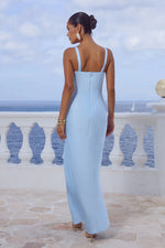 Load image into Gallery viewer, Esme High Split Maxi Dress - Sky Blue
