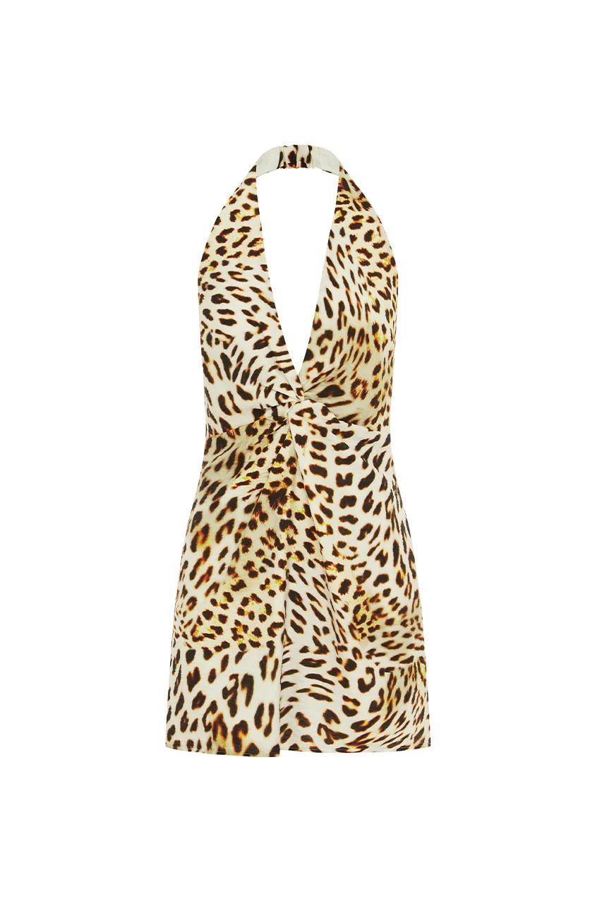 Holly Mini Dress - Tikani Leopard