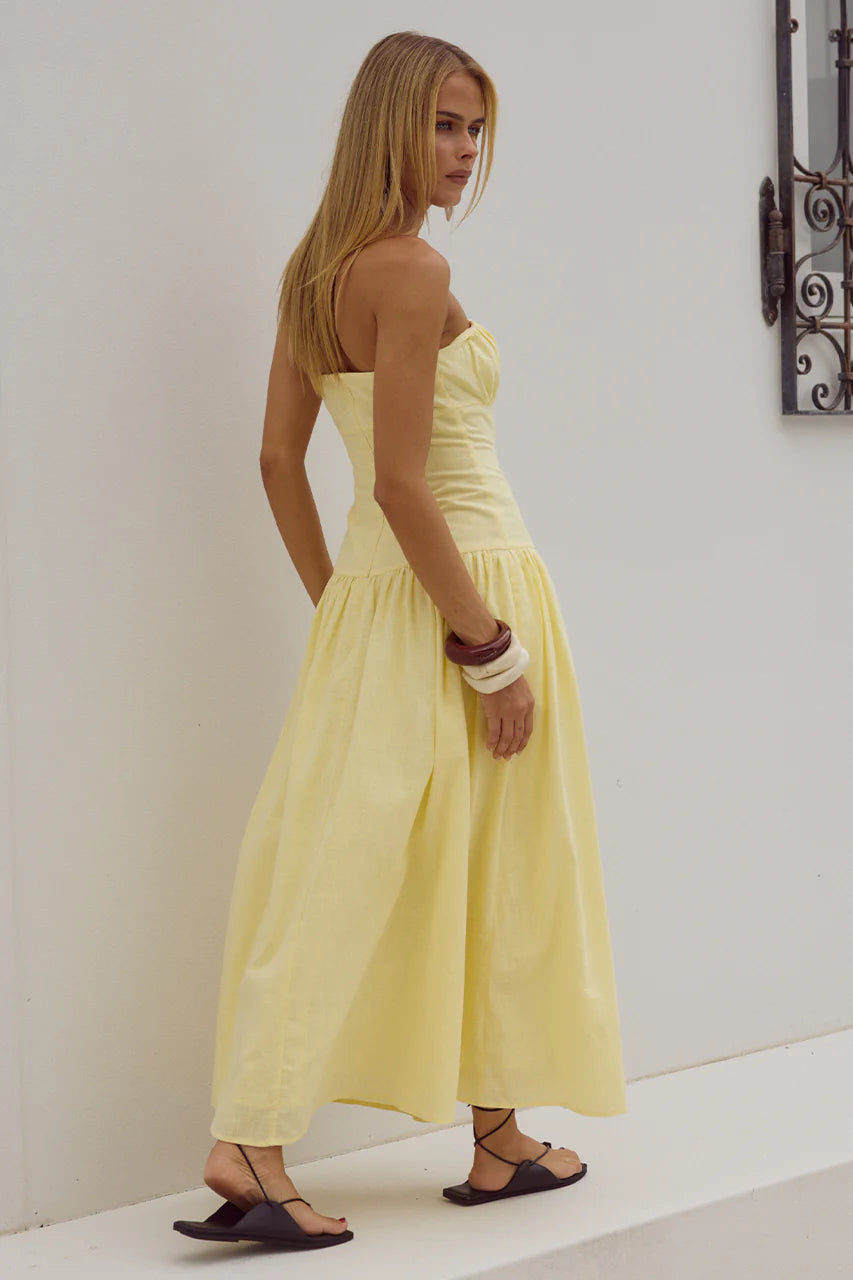 Poppy Midi Dress - Lemon