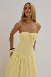 Poppy Midi Dress - Lemon
