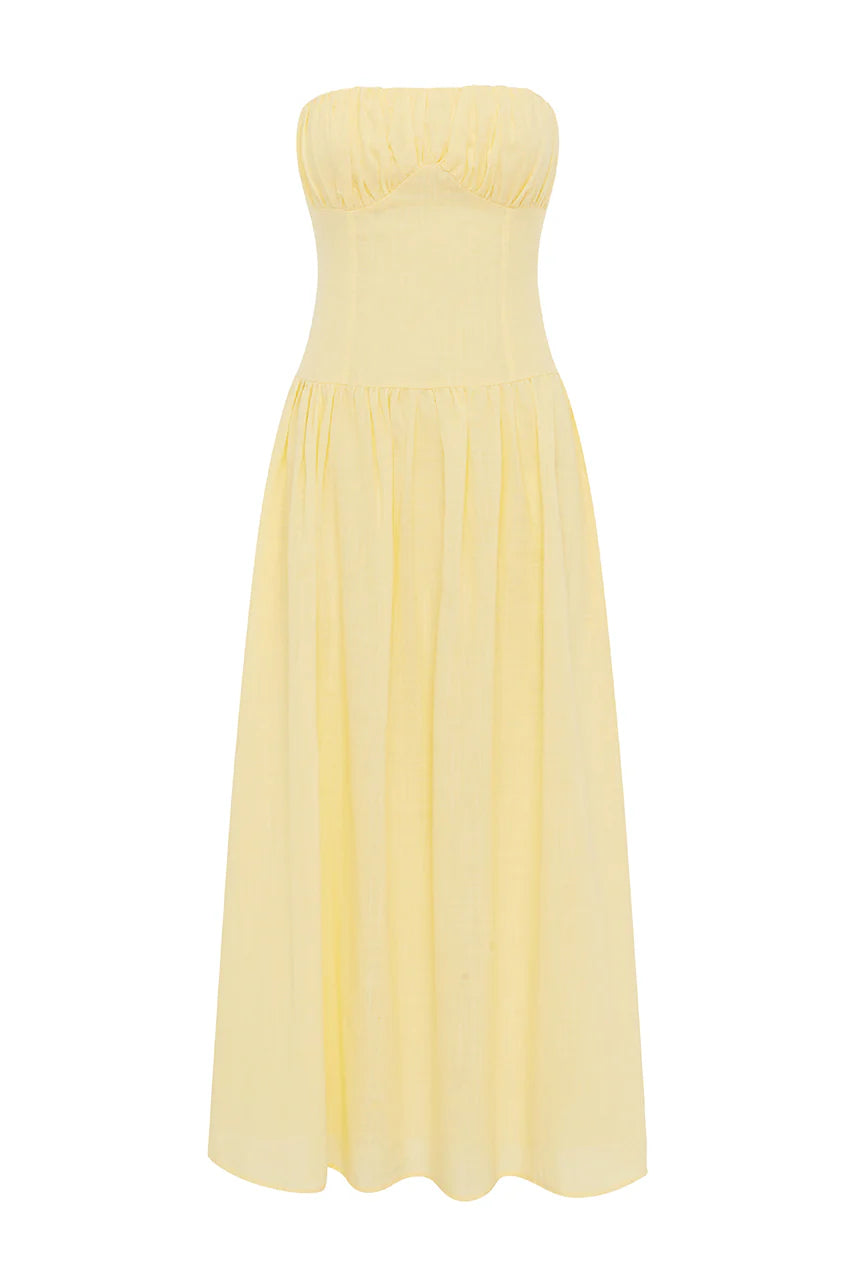 Poppy Midi Dress - Lemon