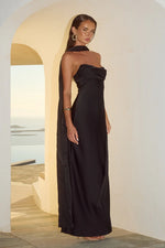Load image into Gallery viewer, Madeleine Strapless Maxi Dress - Noir
