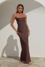 Load image into Gallery viewer, Madeleine Strapless Maxi Dress - Bitter Chocolate
