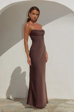 Load image into Gallery viewer, Madeleine Strapless Maxi Dress - Bitter Chocolate
