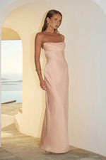 Load image into Gallery viewer, Madeleine Strapless Maxi Dress - Peach
