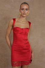 Load image into Gallery viewer, Claudelle Mini Dress - Red
