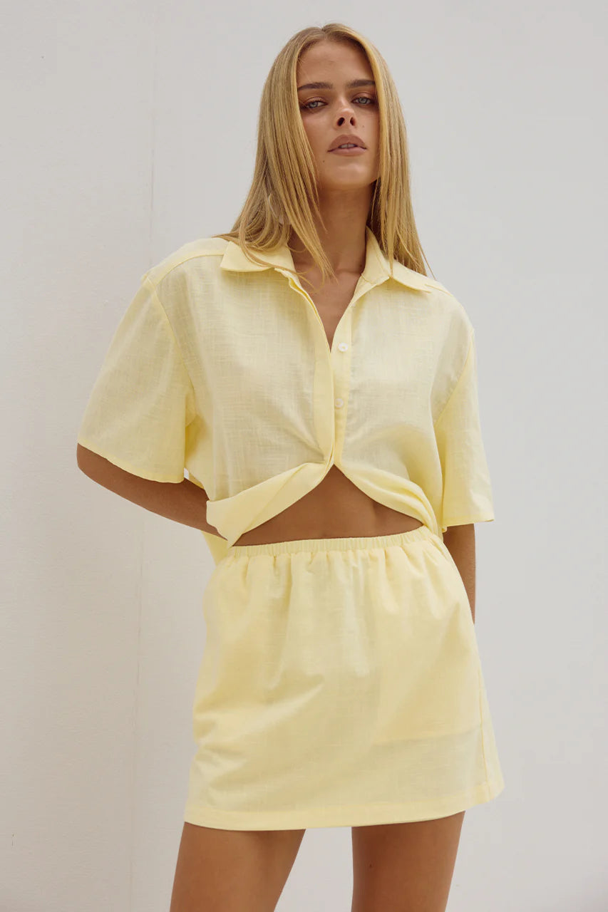Adelyn Mini Skirt - Lemon