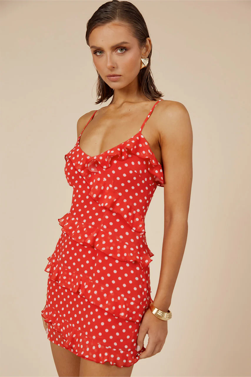 Dejalina Mini Dress - Red Dot