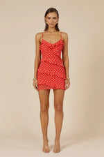 Load image into Gallery viewer, Dejalina Mini Dress - Red Dot
