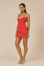 Load image into Gallery viewer, Dejalina Mini Dress - Red Dot
