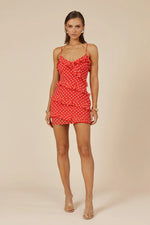 Load image into Gallery viewer, Dejalina Mini Dress - Red Dot
