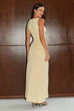 Load image into Gallery viewer, Elin Draped Twist Maxi Dress - Butter
