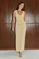 Load image into Gallery viewer, Elin Draped Twist Maxi Dress - Butter
