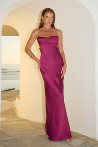 Madeleine Strapless Maxi Dress - Plum