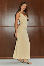 Load image into Gallery viewer, Elin Draped Twist Maxi Dress - Butter
