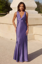 Load image into Gallery viewer, Gabriella Cowl Maxi Dress - Plum
