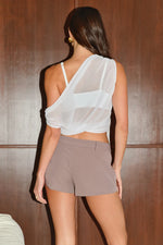 Load image into Gallery viewer, Avalon Sheer One Shoulder Top - White
