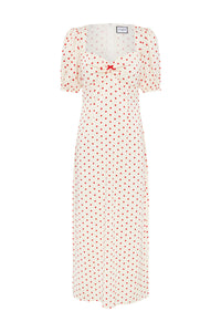 Sarela Midi Dress - White/Red