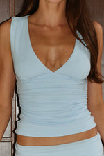 Load image into Gallery viewer, Lune V-Neck Top - Mist

