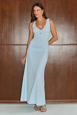 Load image into Gallery viewer, Elin Draped Twist Maxi Dress - Mist
