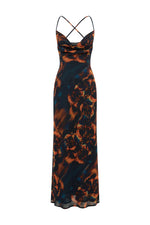 Load image into Gallery viewer, Brigette Cowl Cross Back Maxi Dress - Valina Orange
