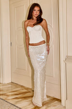 Load image into Gallery viewer, Juliette Low Waist Maxi Skirt - Ivory
