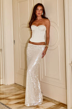 Load image into Gallery viewer, Juliette Low Waist Maxi Skirt - Ivory
