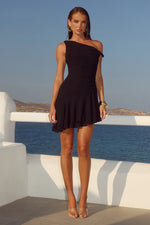 Load image into Gallery viewer, Tacha One Shoulder Mini Dress - Black
