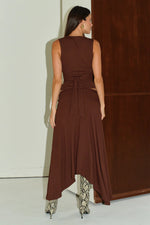 Load image into Gallery viewer, Lune Handkerchief Midi Skirt - Chocolate
