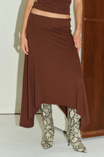 Load image into Gallery viewer, Lune Handkerchief Midi Skirt - Chocolate
