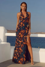 Load image into Gallery viewer, Mabella Halter Maxi Dress - Valina Orange
