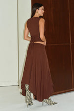 Load image into Gallery viewer, Lune V-Neck Top - Chocolate
