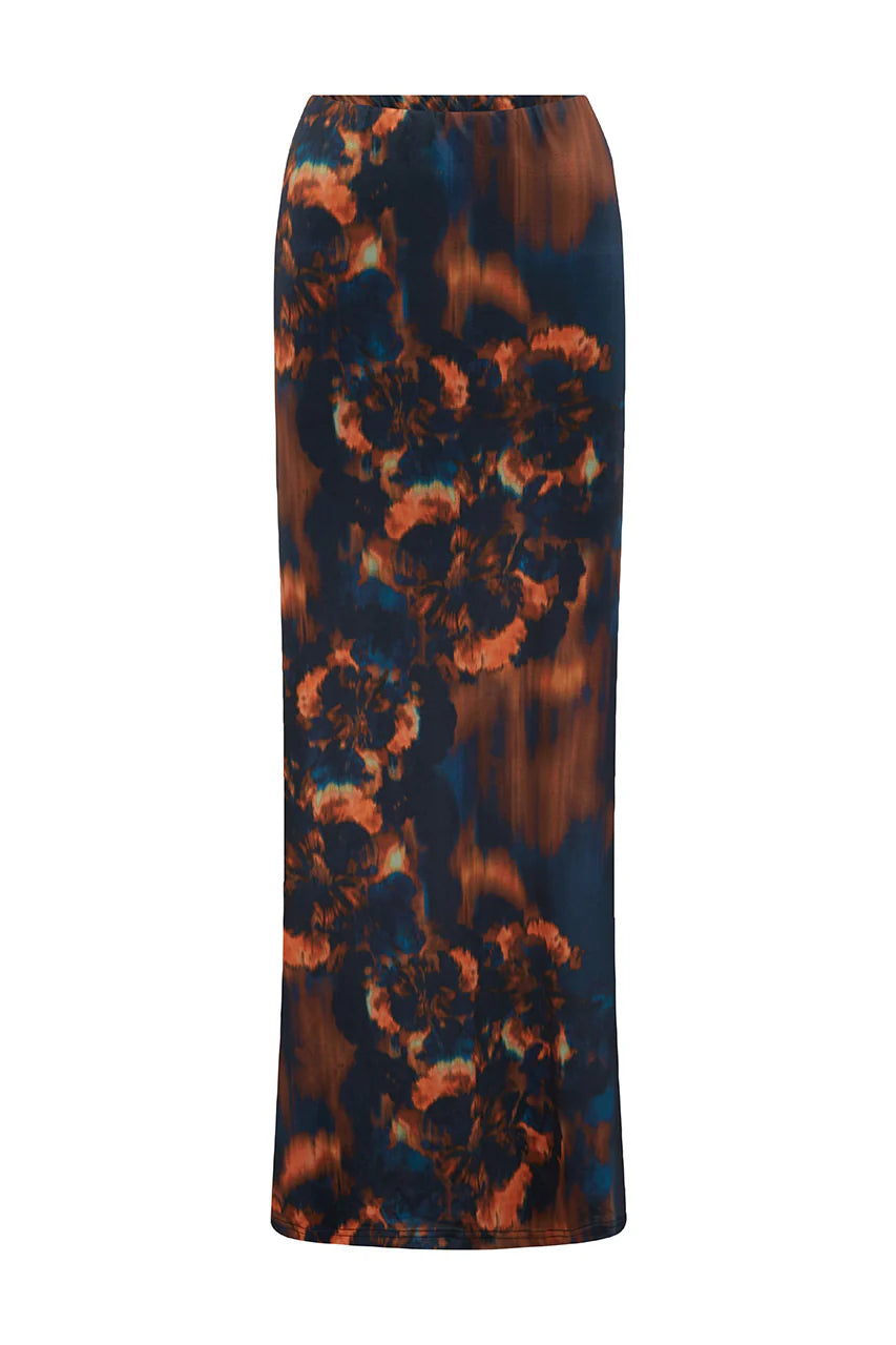 Lotus Low Waist Maxi Skirt - Valina Orange