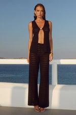 Load image into Gallery viewer, Loui High Waisted Knit Pants - Black
