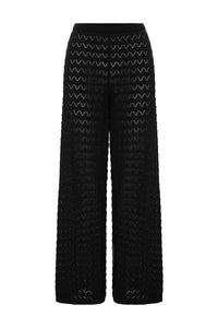Loui High Waisted Knit Pants - Black